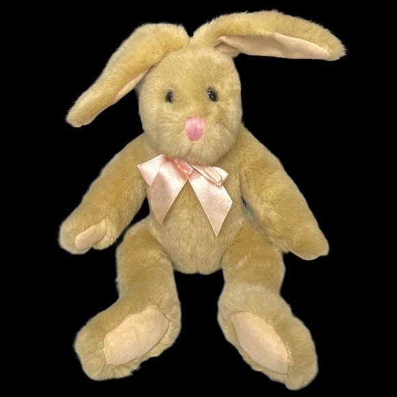 VINTAGE RARE Kellogg Sasco Inc Brown Bunny Rabbit 11" Plush Stuffed Animal Toy - Picture 1 of 4